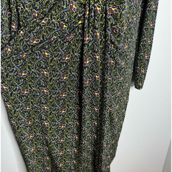 Brooks Brothers Violette-Print Navy Surplice Jersey Faux Wrap Jersey Dress XL - Picture 10 of 14